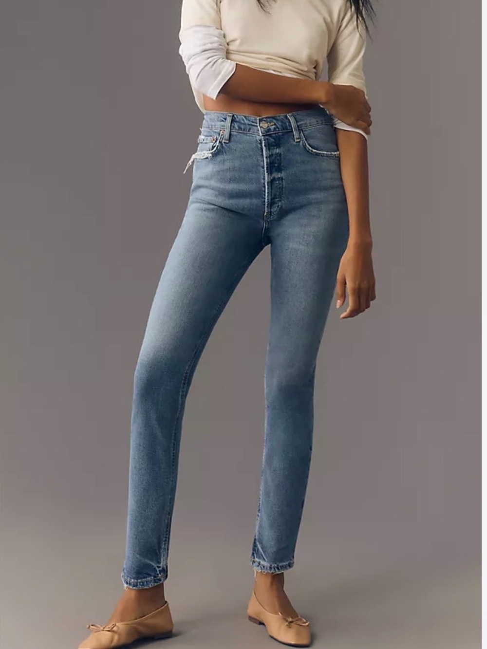 AGOLDE The Nico High-Rise Slim Cropped Stretch Jeans